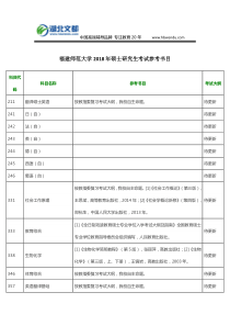 福建师范大学2018年硕士研究生考试参考书目