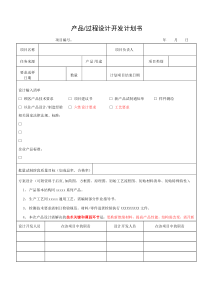 产品过程设计开发计划书