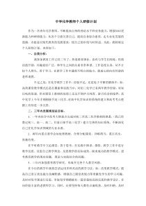 中学化学教师个人研修计划