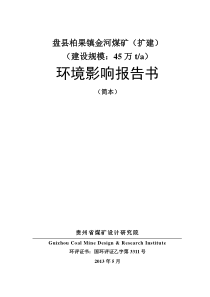 盘县柏果镇金河煤矿(扩建)创新途径