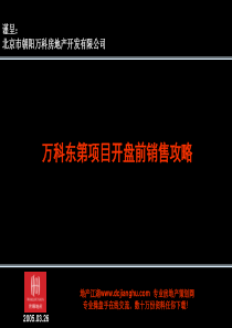 07_08年VIP世联_北京万科东第项目开盘前销