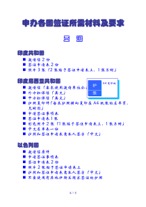 申办各国签证所需材料及要求