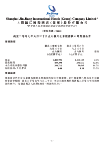 上海锦江国际酒店(集团)股份有限公司