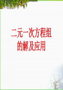 二元一次方程组的解的情况及应用