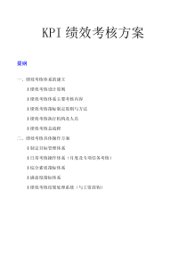 XX公司   kpi绩效考核方案
