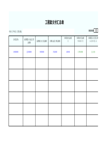 工程款支付汇总表 最新版