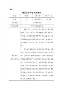 岗位学雷锋标兵推荐表