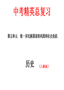 第五单元 统一多民族国家的巩固和社会危机