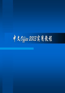 中文Office 2003实用教程