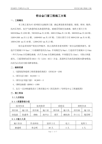 用友软件1号研发中心铝合金门窗工程施工组织方案