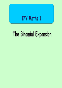 The Binomial Expansion 二次项展开式