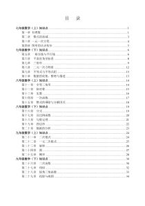 初中数学知识点总结整理人教版