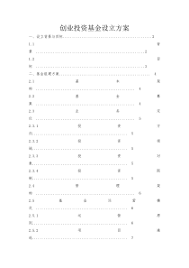 创业投资基金设立方案(DOC)