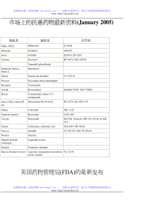 全球抗癌药物总结报告