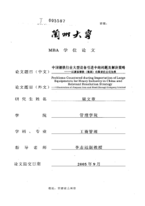 中国钢铁行业大型设备引进中的问题及解决策略——以酒泉钢铁（集