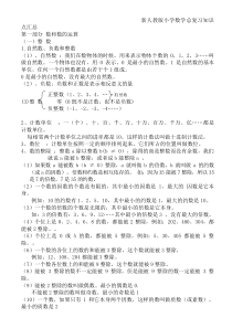 新课标人教版小学六年级下册数学毕业总复习知识点汇总