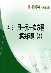 4.3  用一元一次方程解决问题(4)