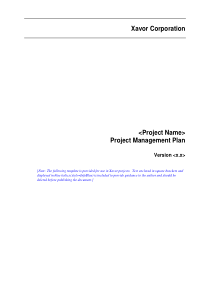 Project Management Plan Template-项目管理计划模板