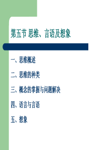 基础心理学知识 第五节 思维、言语及想象