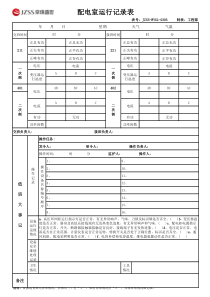 比较实用的《配电室运行记录表》