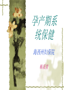 孕产期系统保健