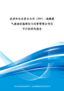 政府和社会资本合作(PPP)-城镇燃气基础设施建设与运营管理台项目可行性研究报告(编制大纲)