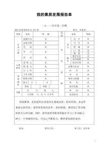 素质发展报告单