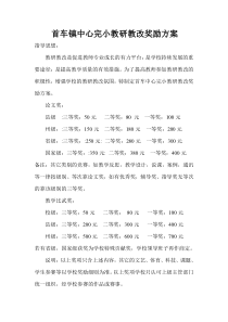 首车镇中心完小教研教改奖励方案