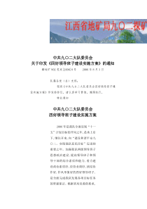 关于印发《四好领导班子建设实施方案》的通知赣地矿902党发[2006]8号 2006年8月3日