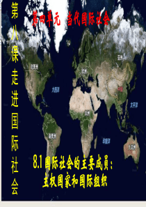 2018最新版-国际社会的主要成员：主权国家和国际组织教学课件