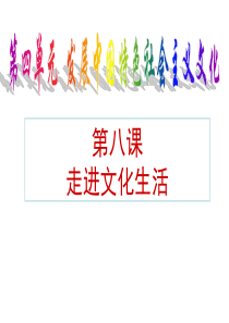 2018文化生活第八课走进文化生活一轮复习YS