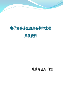 电子商务企业组织架构与流程整理资料