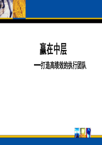 赢在中层--打造高绩效的执行团队(PPT 380页)