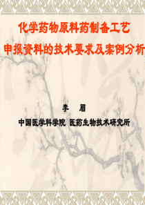 化学药物原料药制备工艺申报资料的技术要求及案例分析-