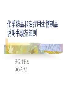 化学药说明书规范细则