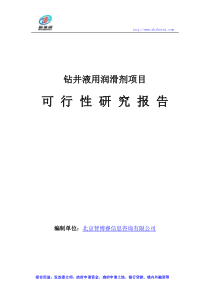 钻井液用润滑剂项目可行性研究报告