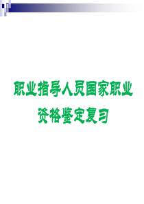 职业指导人员国家职业资格鉴定(串讲)