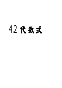 七年级数学上册《42 代数式》课件资料