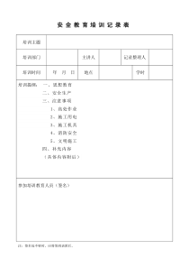 春节后复工安全教育培训记录