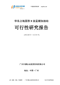 华东占地面积8亩孟湖加油站可行性研究报告-广州中撰咨询