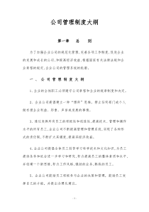 53公司管理制度大纲