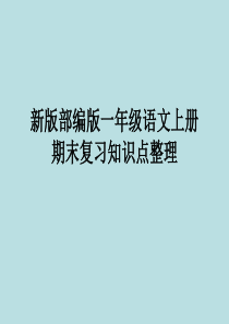 54新版部编版一年级语文上册期末复习知识点整理