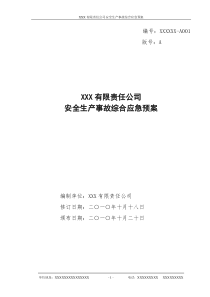 综合应急预案(XXX有限责任公司)