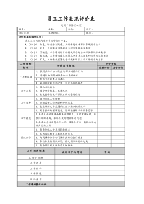 员工工作表现评价表