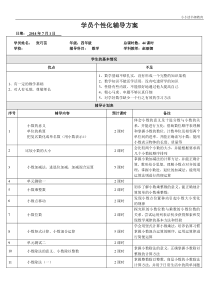 小学数学四年级下册辅导方案