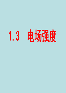 高中物理 1.3电场强度教学课件 新人教版选修3-1