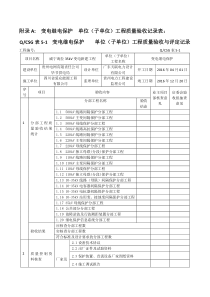 变电继电保护  单位工程质量验收记录表