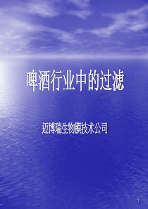 啤酒行业中的过滤