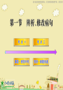 2014年中考语文考点《辨析修改病句》知识复习PPT课件