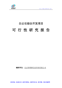 白云石综合开发项目可行性研究报告